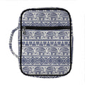 African Tribal Elephant Pattern Print Front Pocket Bible Bag