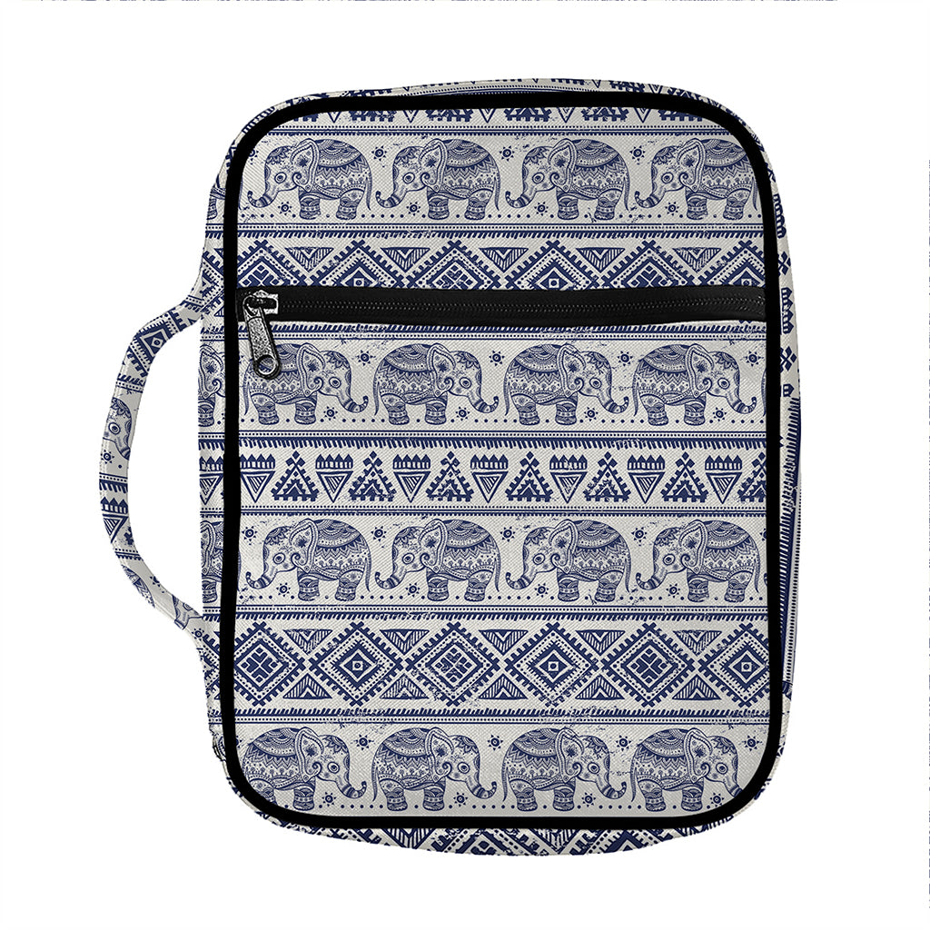 African Tribal Elephant Pattern Print Front Pocket Bible Bag