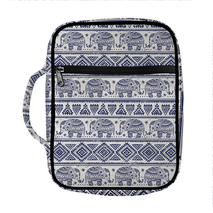 African Tribal Elephant Pattern Print Front Pocket Bible Bag