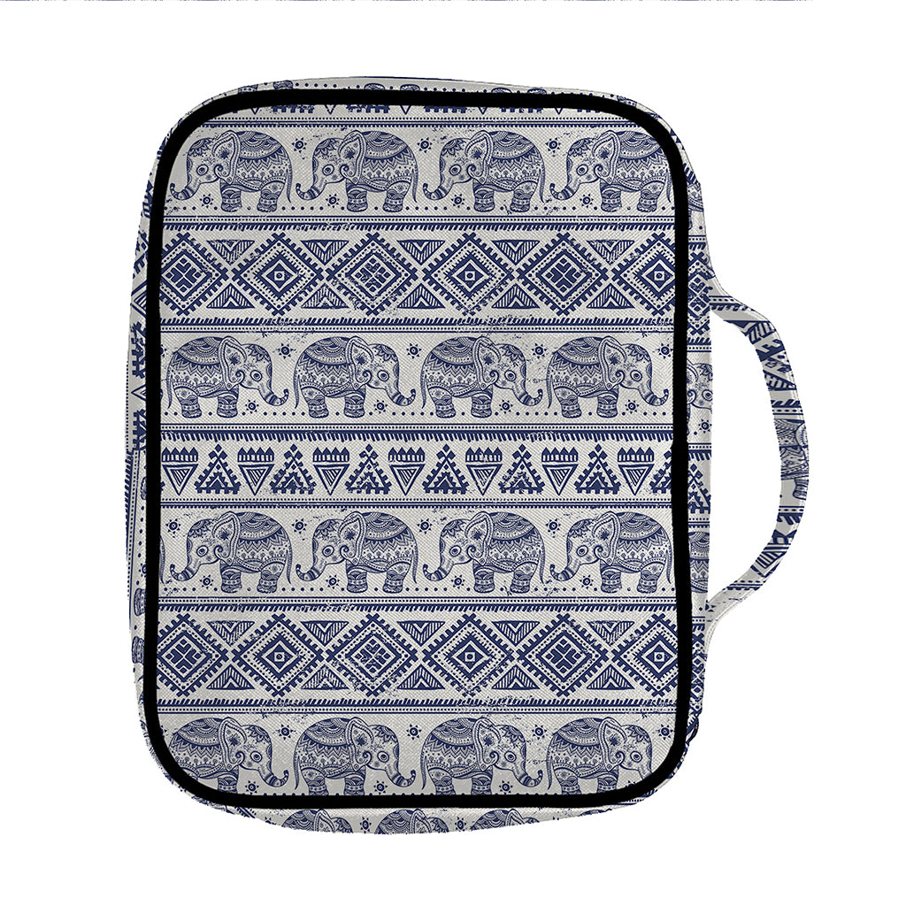 African Tribal Elephant Pattern Print Front Pocket Bible Bag