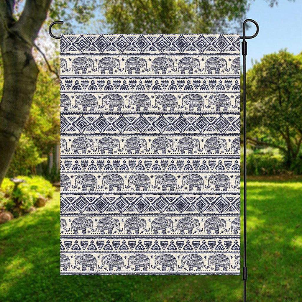 African Tribal Elephant Pattern Print Garden Flag