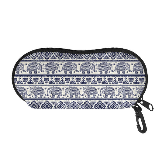 African Tribal Elephant Pattern Print Glasses Case