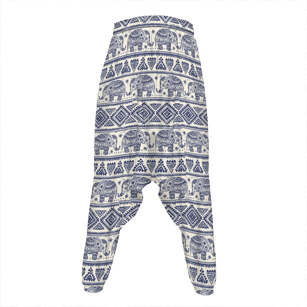 African Tribal Elephant Pattern Print Hammer Pants