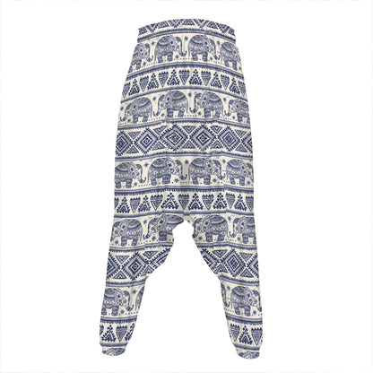 African Tribal Elephant Pattern Print Hammer Pants