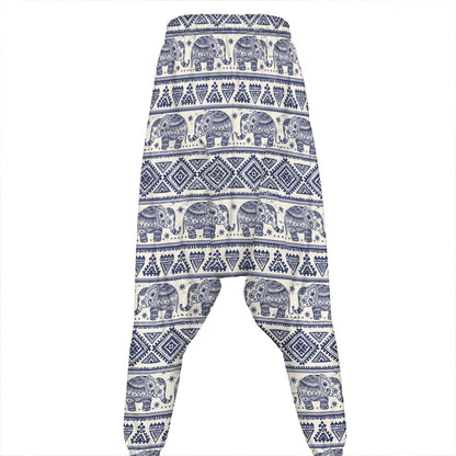 African Tribal Elephant Pattern Print Hammer Pants