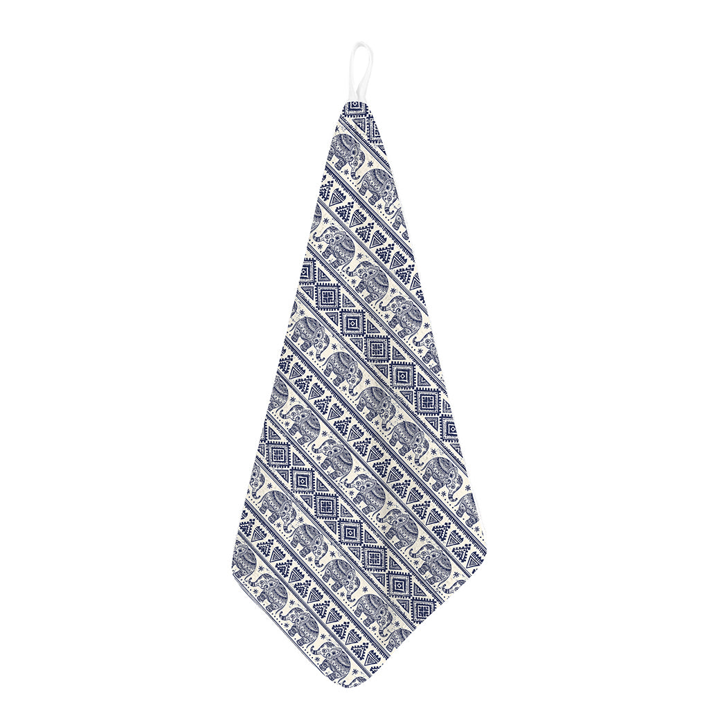African Tribal Elephant Pattern Print Hand Towel