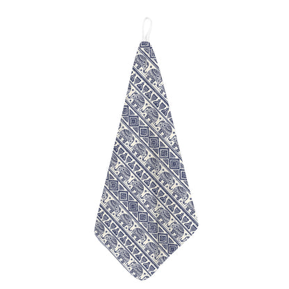 African Tribal Elephant Pattern Print Hand Towel