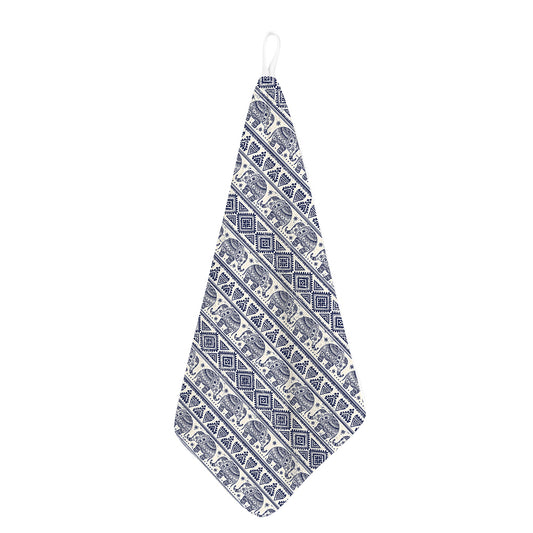 African Tribal Elephant Pattern Print Hand Towel