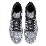 African Tribal Elephant Pattern Print High Top Leather Sneakers