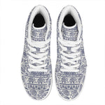 African Tribal Elephant Pattern Print High Top Leather Sneakers