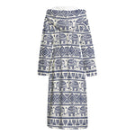 African Tribal Elephant Pattern Print Hooded Bathrobe