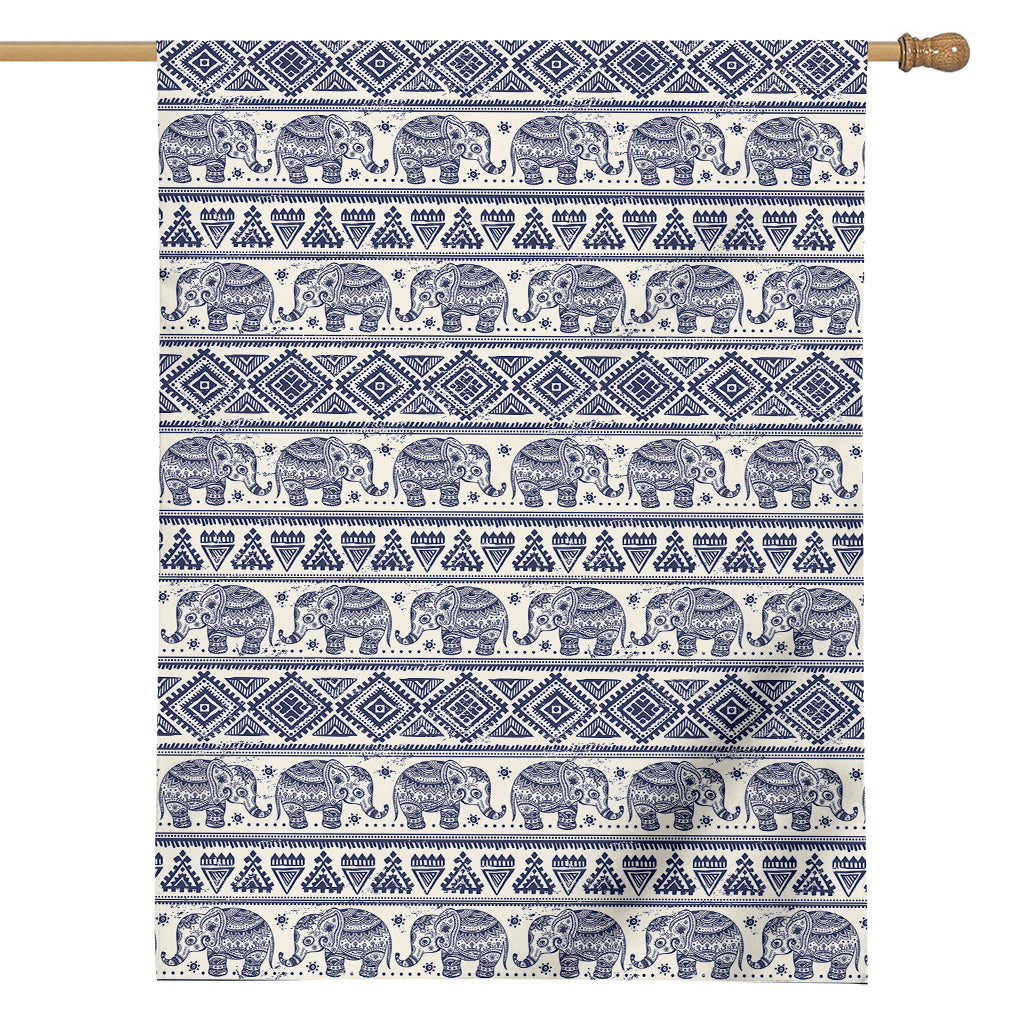 African Tribal Elephant Pattern Print House Flag
