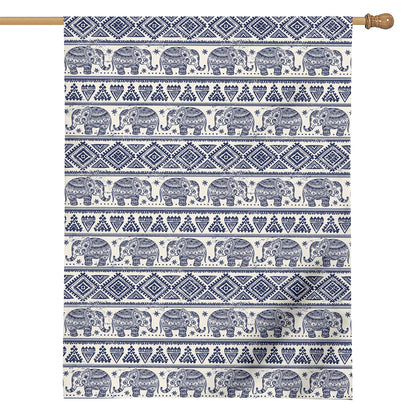 African Tribal Elephant Pattern Print House Flag