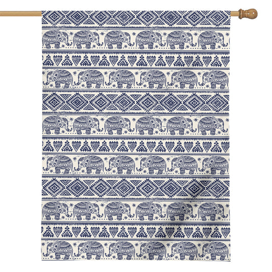 African Tribal Elephant Pattern Print House Flag