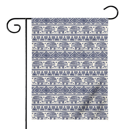 African Tribal Elephant Pattern Print House Flag