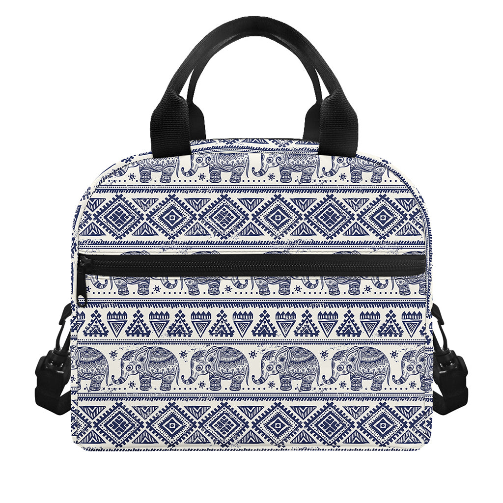 African Tribal Elephant Pattern Print Insulated Lunch Bag