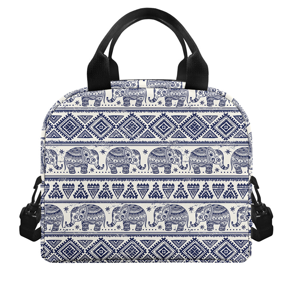 African Tribal Elephant Pattern Print Insulated Lunch Bag