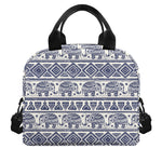 African Tribal Elephant Pattern Print Insulated Lunch Bag