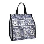 African Tribal Elephant Pattern Print Insulated Lunch Tote
