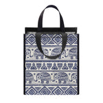 African Tribal Elephant Pattern Print Insulated Lunch Tote