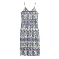 African Tribal Elephant Pattern Print Jersey Midi Cami Dress