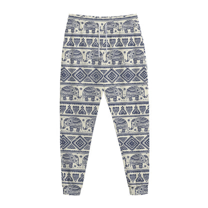 African Tribal Elephant Pattern Print Jogger Pants