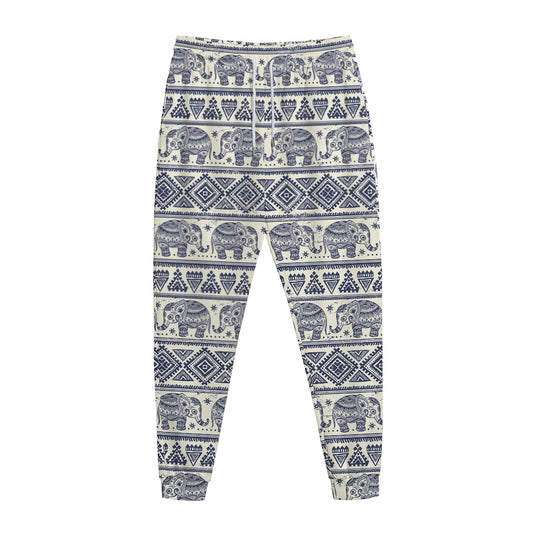 African Tribal Elephant Pattern Print Jogger Pants