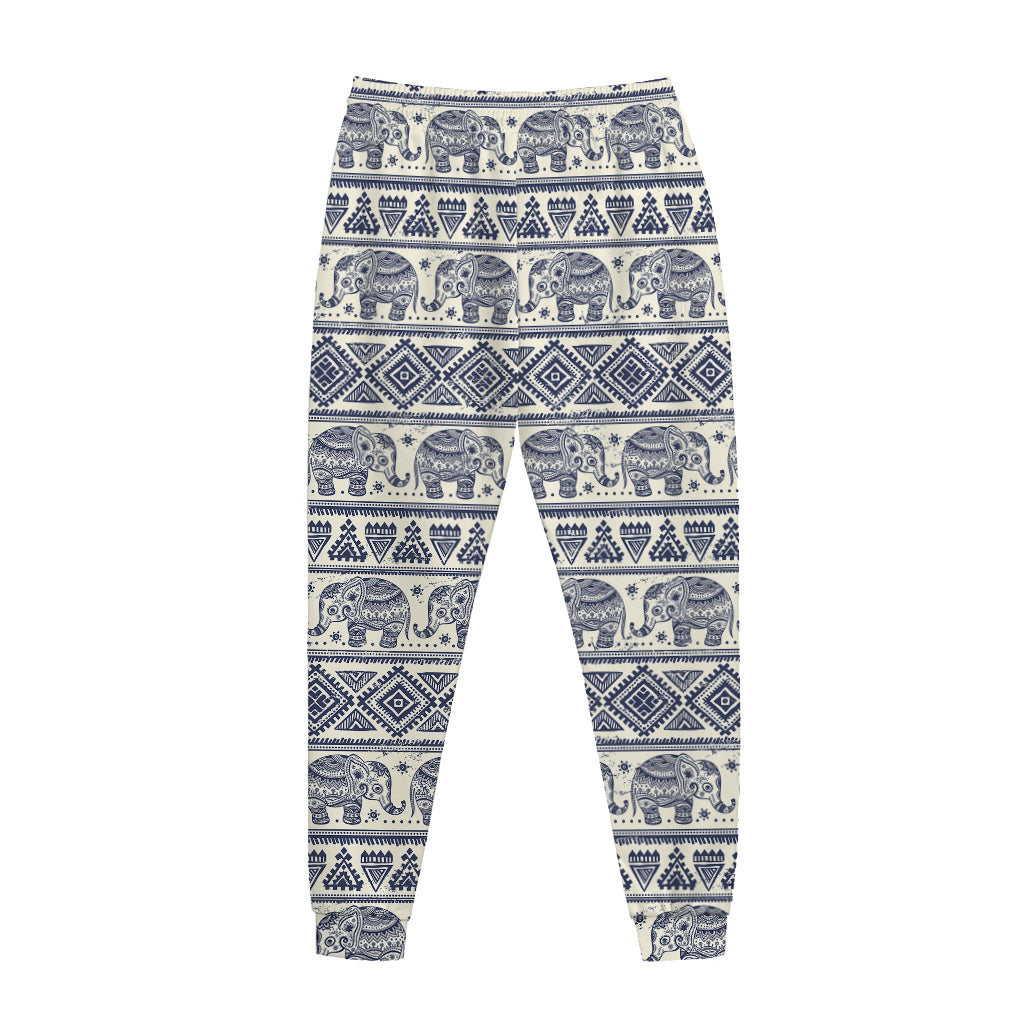 African Tribal Elephant Pattern Print Jogger Pants