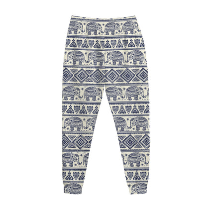 African Tribal Elephant Pattern Print Jogger Pants