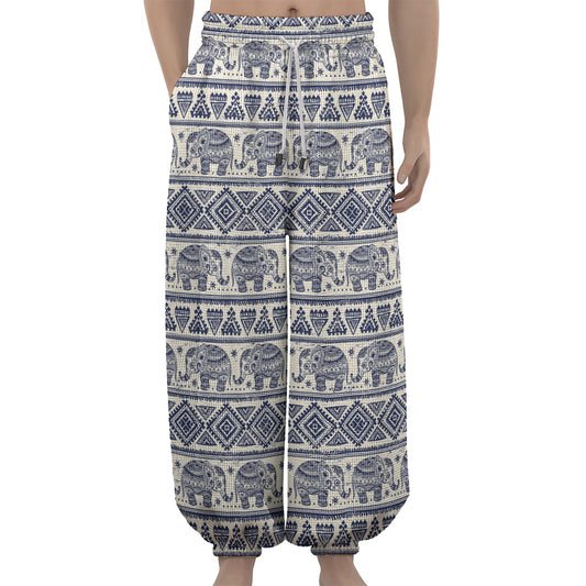 African Tribal Elephant Pattern Print Lantern Pants