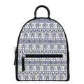 African Tribal Elephant Pattern Print Leather Backpack