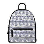 African Tribal Elephant Pattern Print Leather Backpack