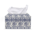 African Tribal Elephant Pattern Print Leather Tissue Box Cover
