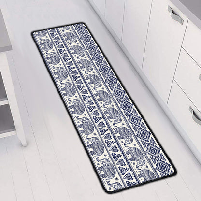African Tribal Elephant Pattern Print Long Kitchen Mat