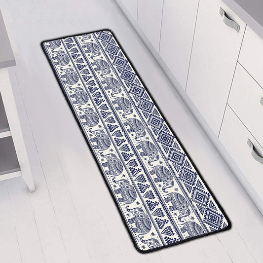 African Tribal Elephant Pattern Print Long Kitchen Mat