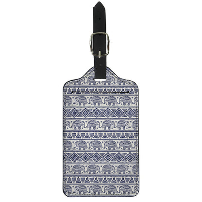 African Tribal Elephant Pattern Print Luggage Tag