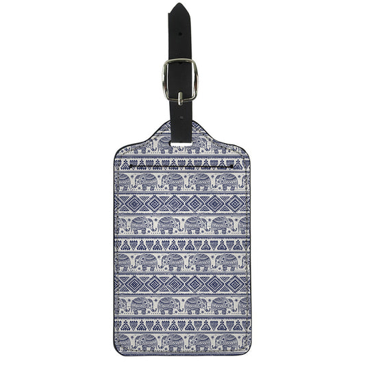 African Tribal Elephant Pattern Print Luggage Tag