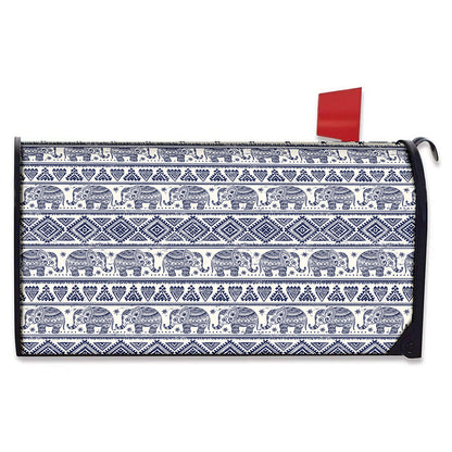 African Tribal Elephant Pattern Print Mailbox Cover