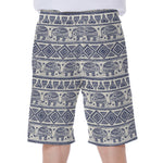 African Tribal Elephant Pattern Print Men's Beach Shorts