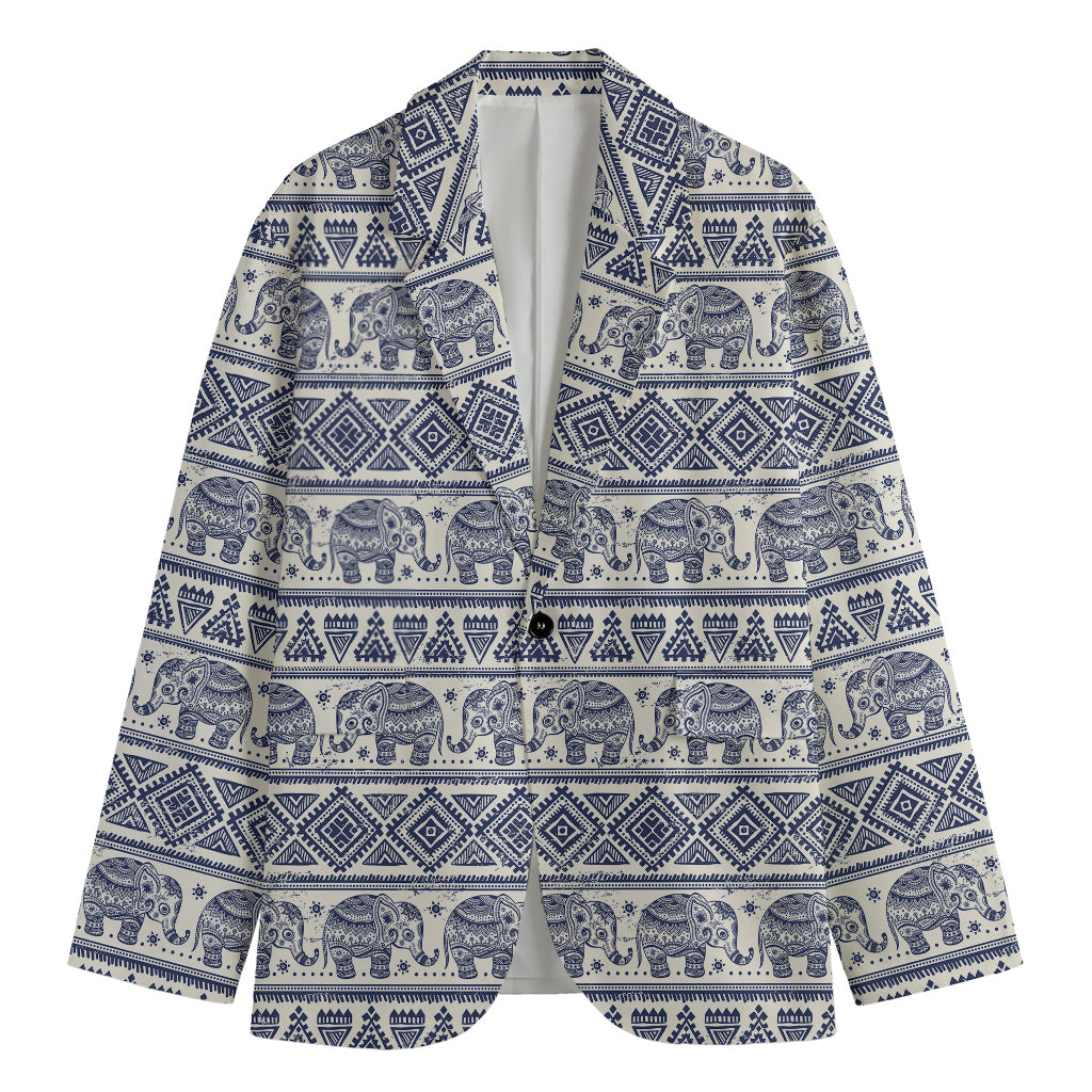 African Tribal Elephant Pattern Print Men's Blazer