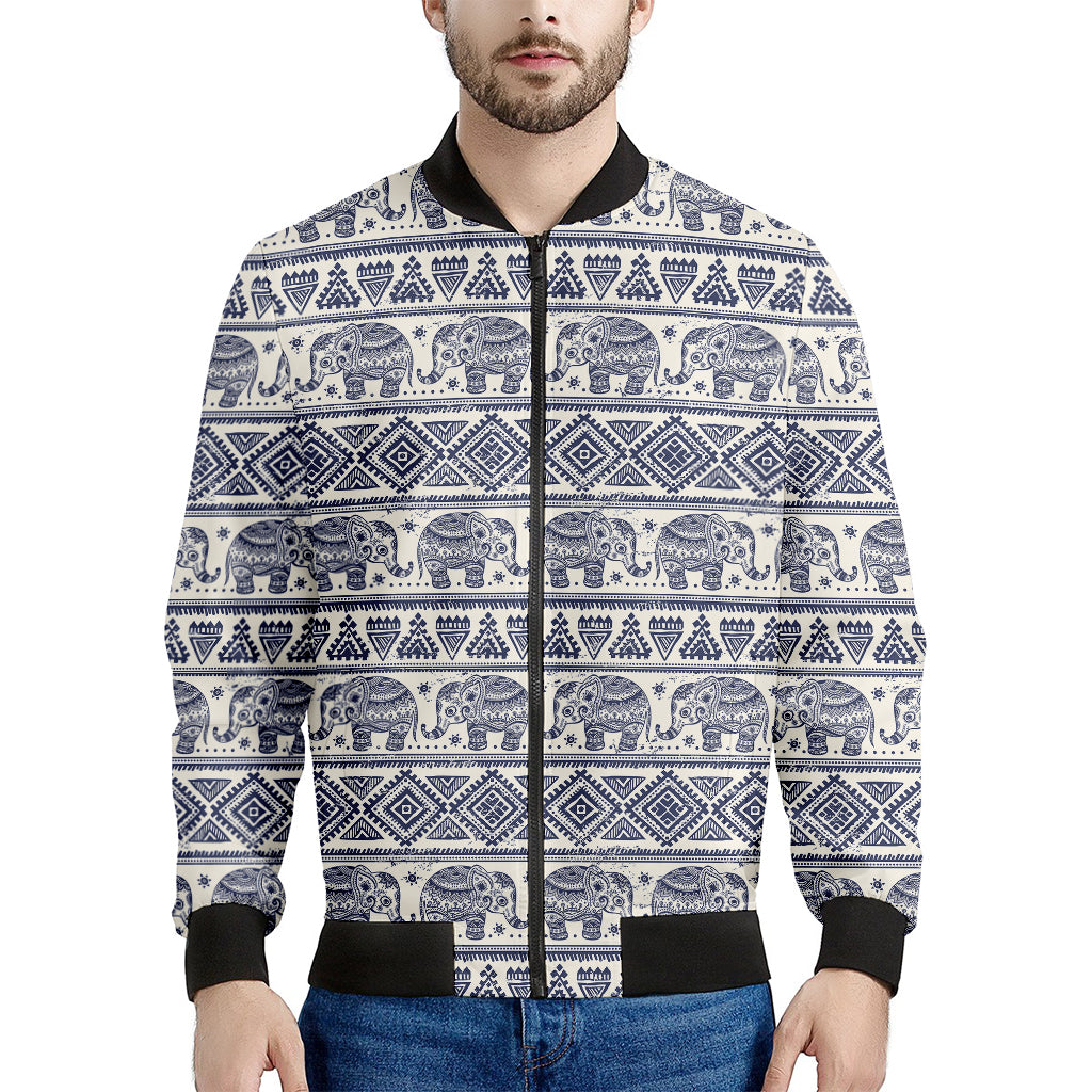 African Tribal Elephant Pattern Print Men's Bomber Jacket