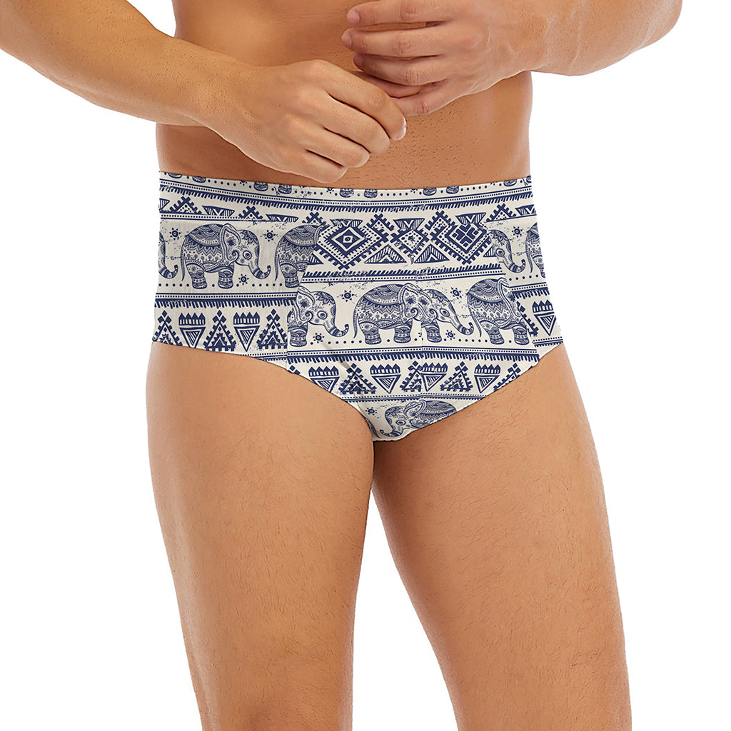 African Tribal Elephant Pattern Print Men's Briefs