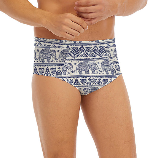 African Tribal Elephant Pattern Print Men's Briefs