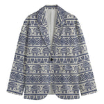 African Tribal Elephant Pattern Print Men's Cotton Blazer