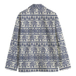 African Tribal Elephant Pattern Print Men's Cotton Blazer