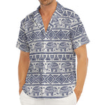 African Tribal Elephant Pattern Print Men's Deep V-Neck Shirt