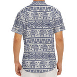 African Tribal Elephant Pattern Print Men's Deep V-Neck Shirt