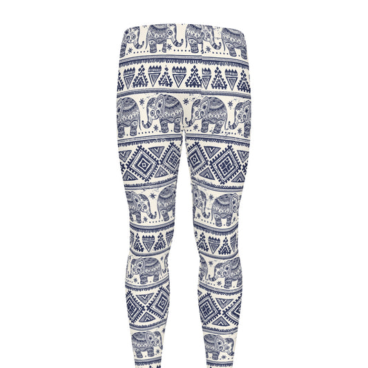 African Tribal Elephant Pattern Print Men's leggings