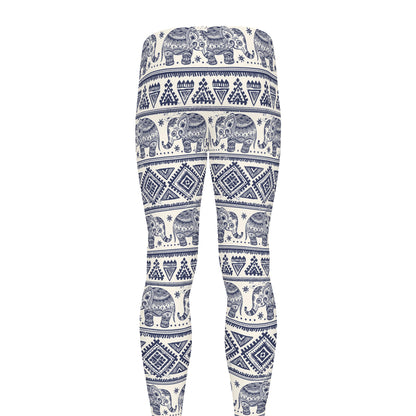 African Tribal Elephant Pattern Print Men's leggings