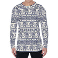 African Tribal Elephant Pattern Print Men's Long Sleeve T-Shirt